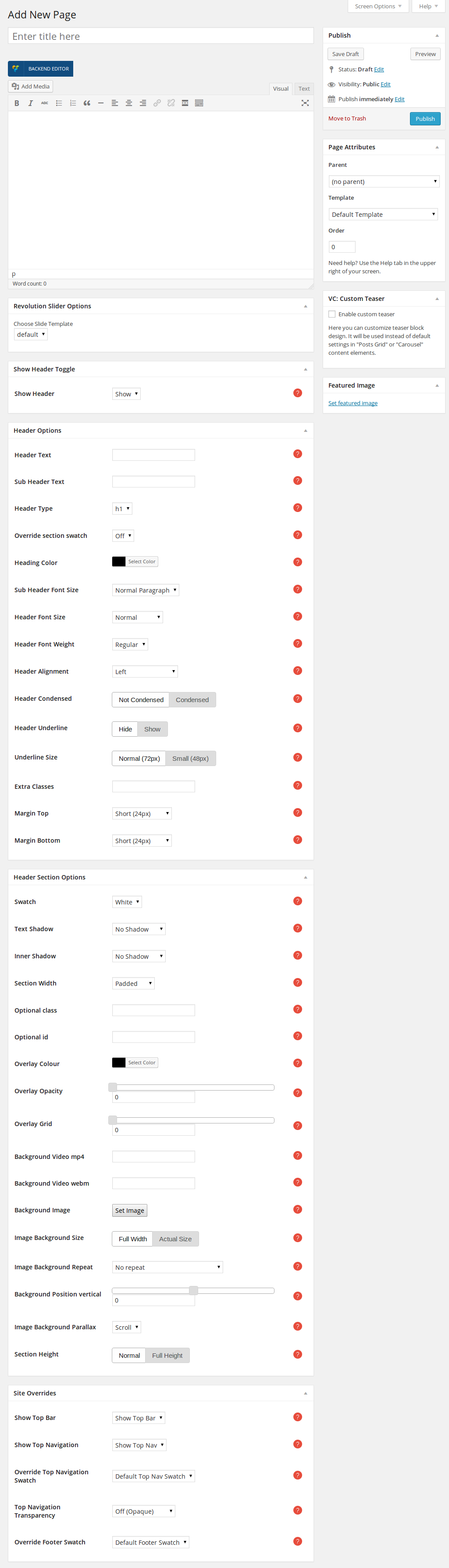 Page Options