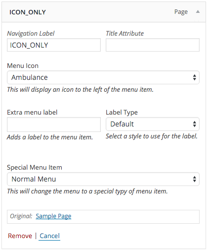 icon only menu